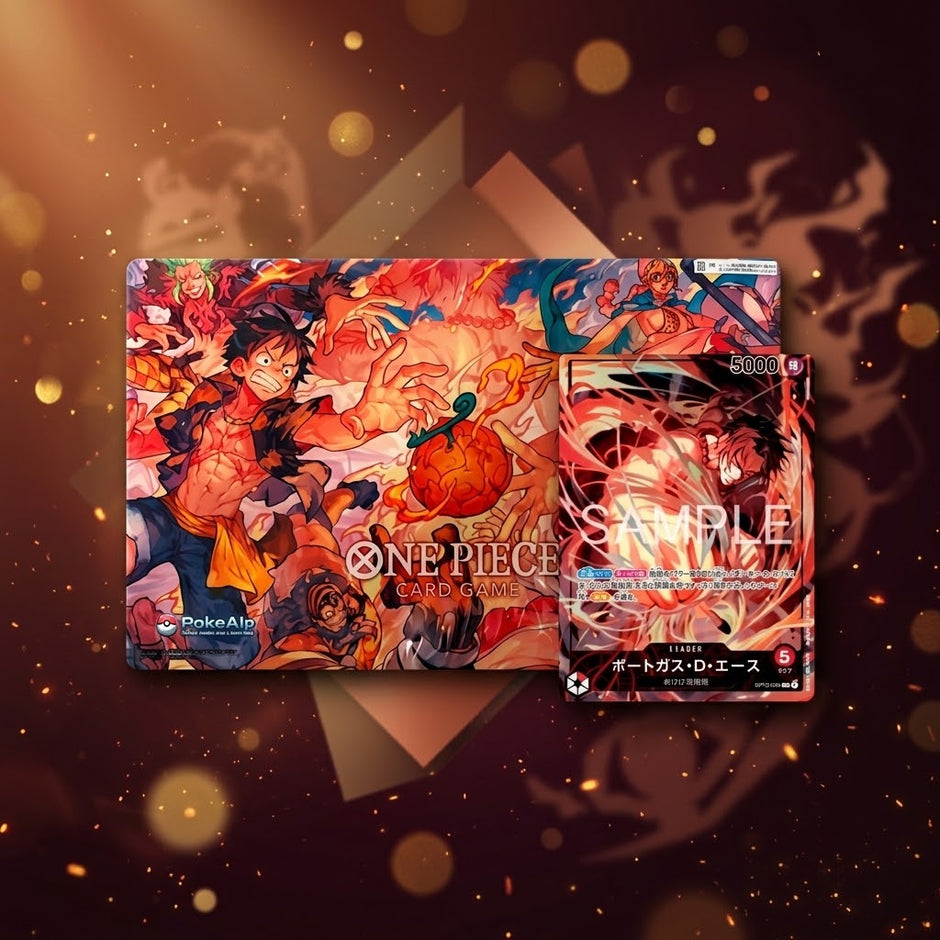 One Piece Official Playmat & Card Set Coliseum Fruit du Feu + Ace OP16-001 Promo | Édition japonaise