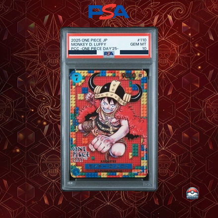 Monkey D. Luffy P-110 « Luffy Lego » | One Piece Day 2025 | PSA 10 Gem Mint | Édition Japonaise