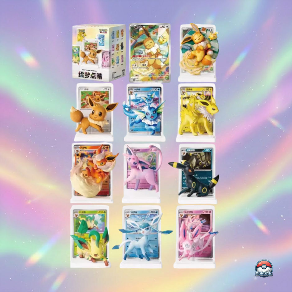 Pokémon Figurine Dream Painting Évoli &amp; Évolutions | Coffret surprise édition 3 | Édition Chinoise