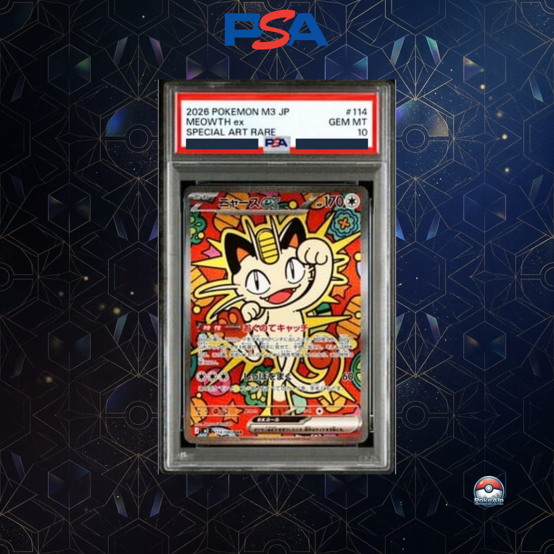 Meowth ex SAR 114/080 | M3 Nihil Zero | PSA 10 Gem Mint | Japanese Edition